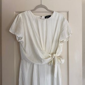 White Satin Wide-Leg Jumpsuit